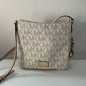Michael Kors Beige Monogram Crossbody Bag